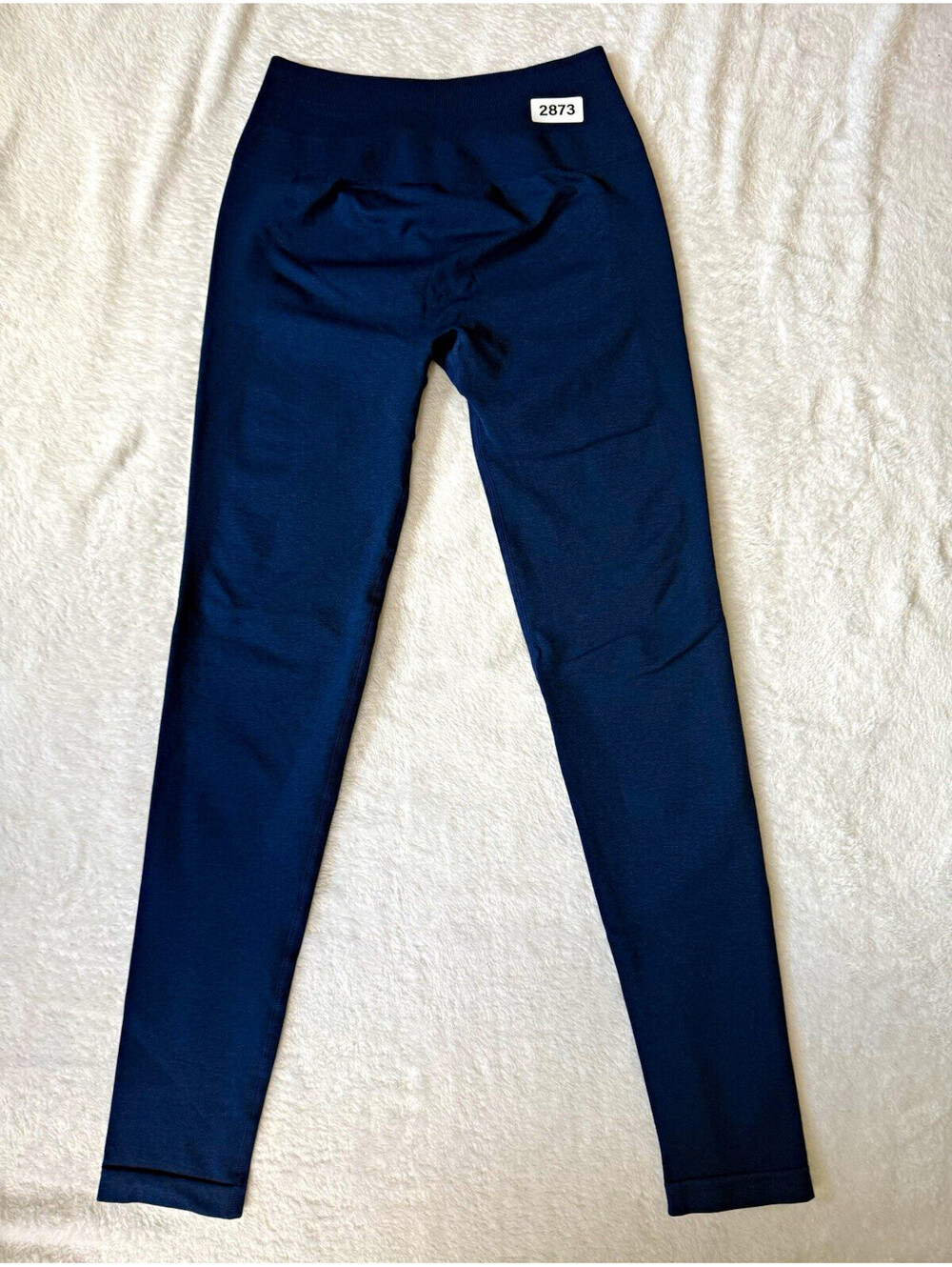 AUROLA Women's Blue Solid Ankle Leggings Logo Accent S 24.23" Inseam